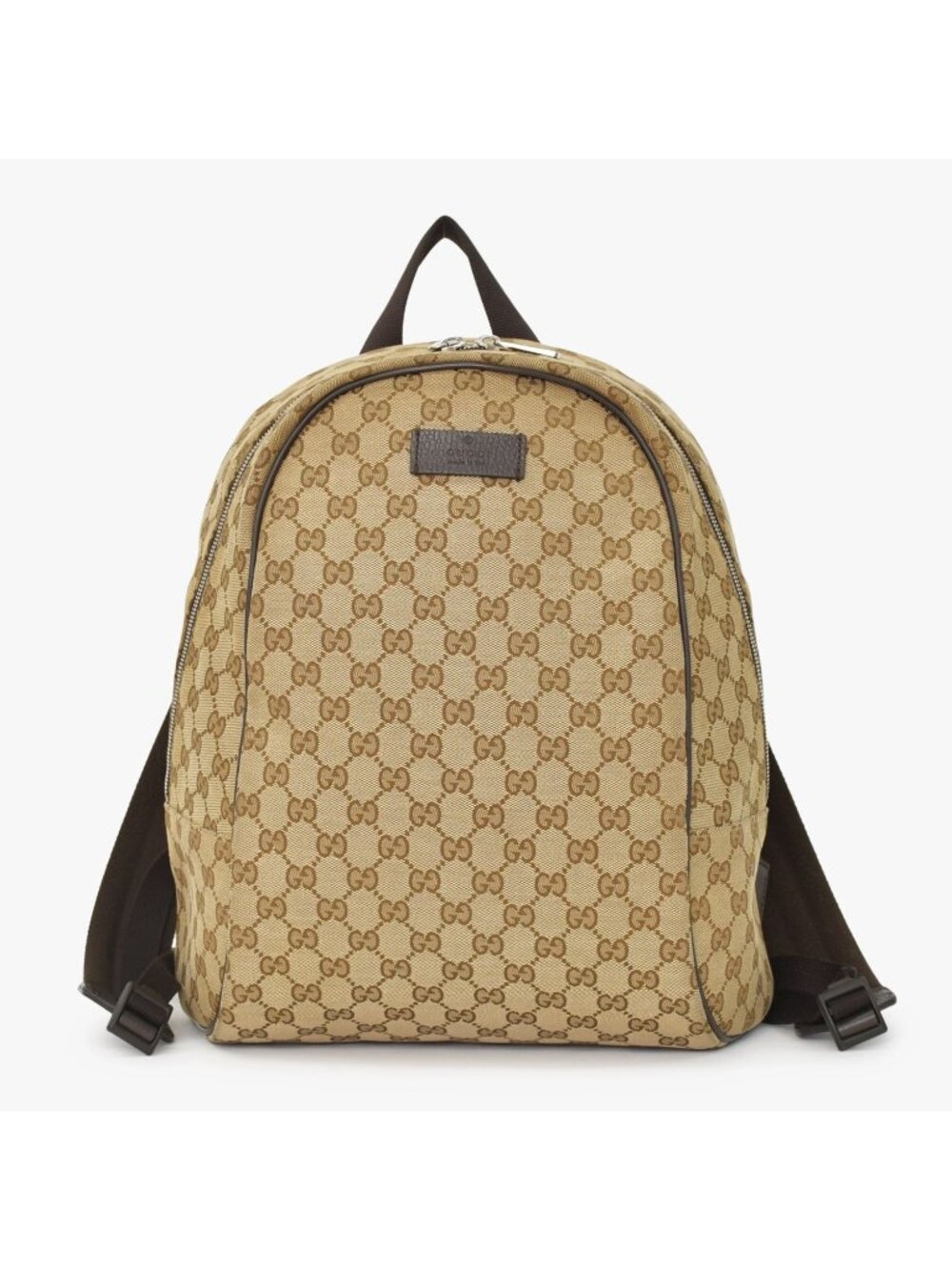 Gucci GG Canvas Backpack Brown Beig Leather Pattern